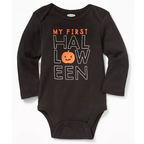 NWT Old Navy "My First Halloween" Black Bodysuit - Picture 1 of 1